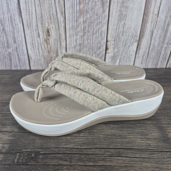Clarks Cloudsteppers Kaylie Beige Multi Colored Comfort Sandals Women's Sz 10 M - Picture 1 of 8